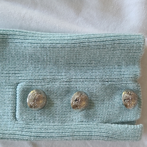 TRUTH aqua blue green wool blend sweater v-neck medium - Picture 2 of 6